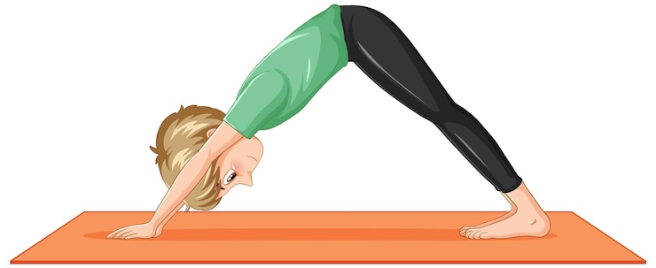 मुफ़्त वेक्टर a girl doing yoga cartoon character