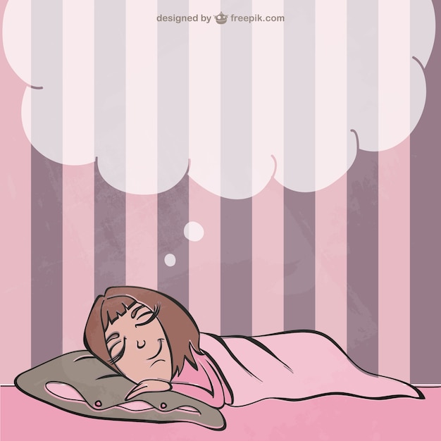 Girl dreaming illustration