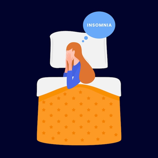 Girl experiencing insomnia concept