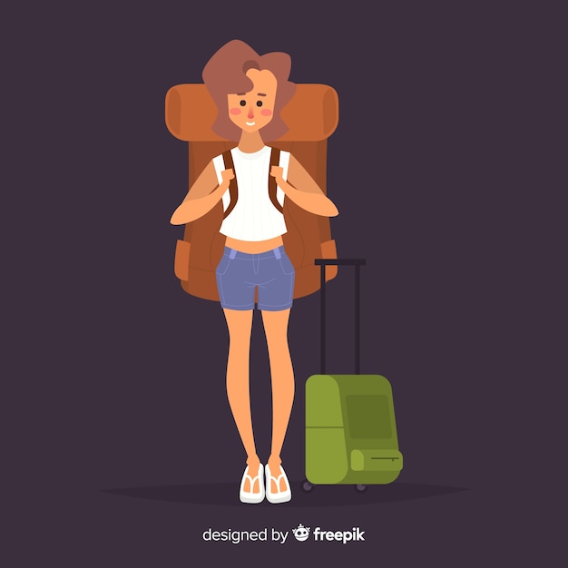 Free vector girl going on a trip background