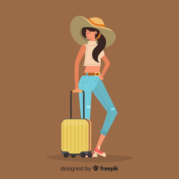 Free vector girl going on a trip background