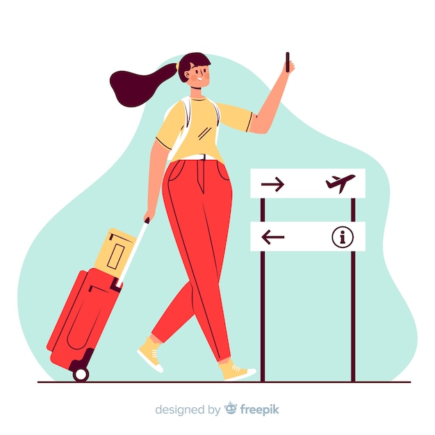 Free vector girl going on a trip