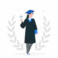 Free vector girl on graduation day concept illustration