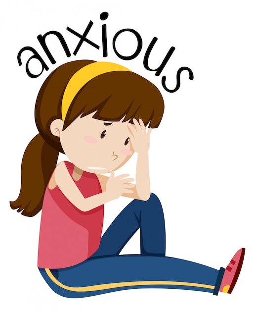 A girl having anxious