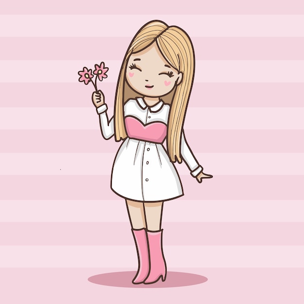 girl holding flower