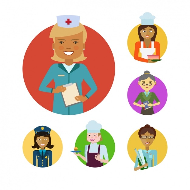 Free Vector girl icons collection