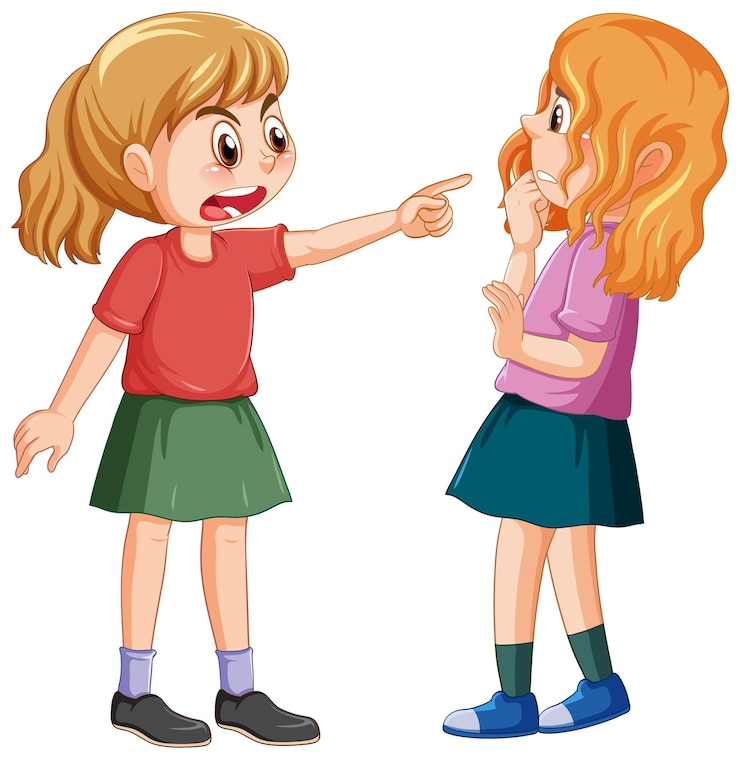 मुफ़्त वेक्टर a girl is bullied by her friend