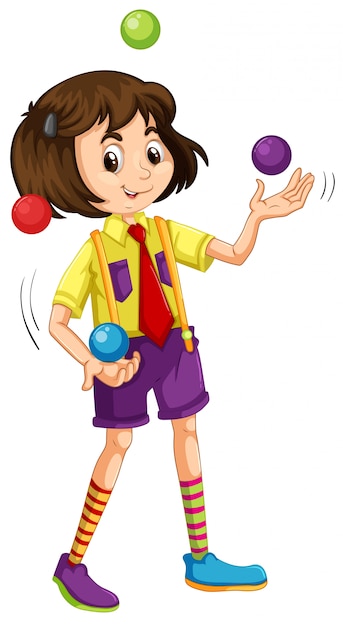 Free vector a girl juggling ball