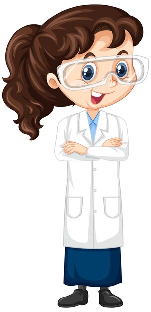 Girl in lab gown