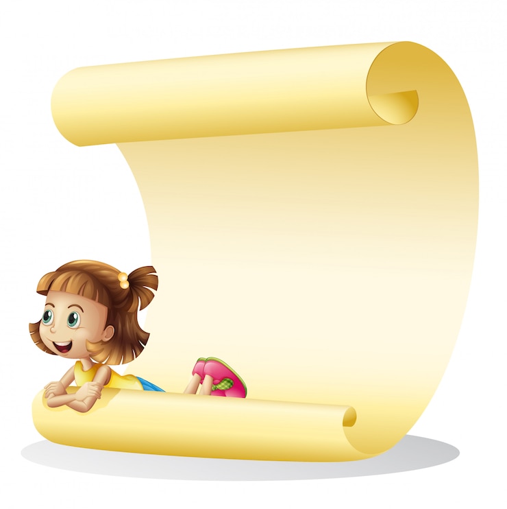 Free Vector a girl and a paper sheet