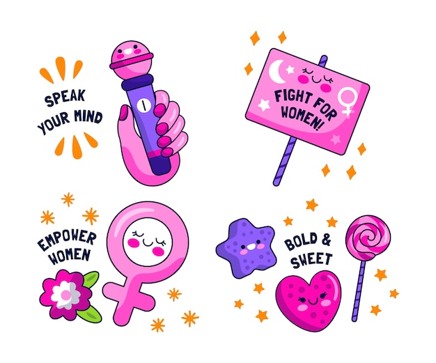Girl power stickers collection