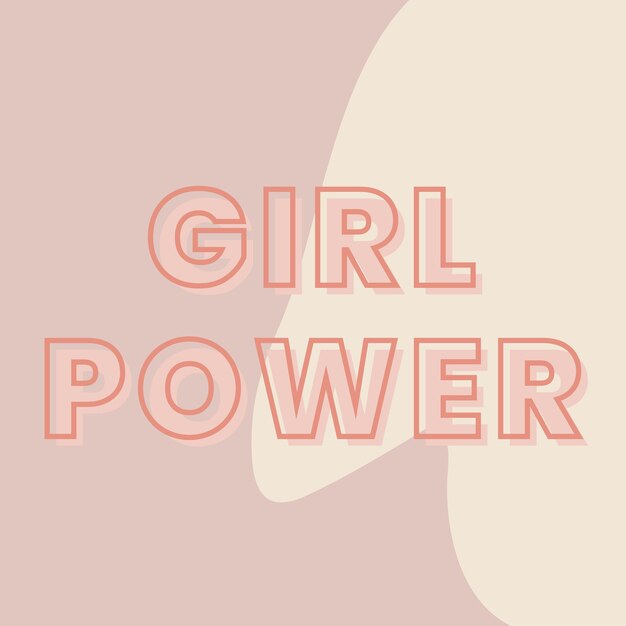 Типография Girl power на коричневом и бежевом фоне вектор