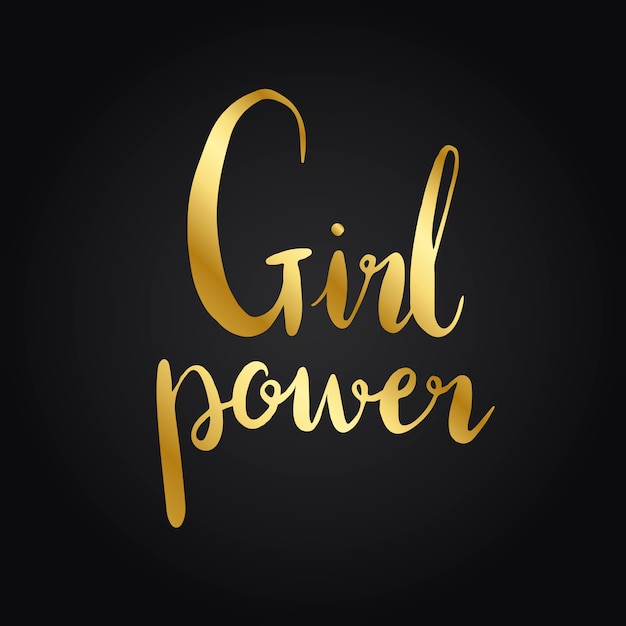 Free vector girl power typography style vector