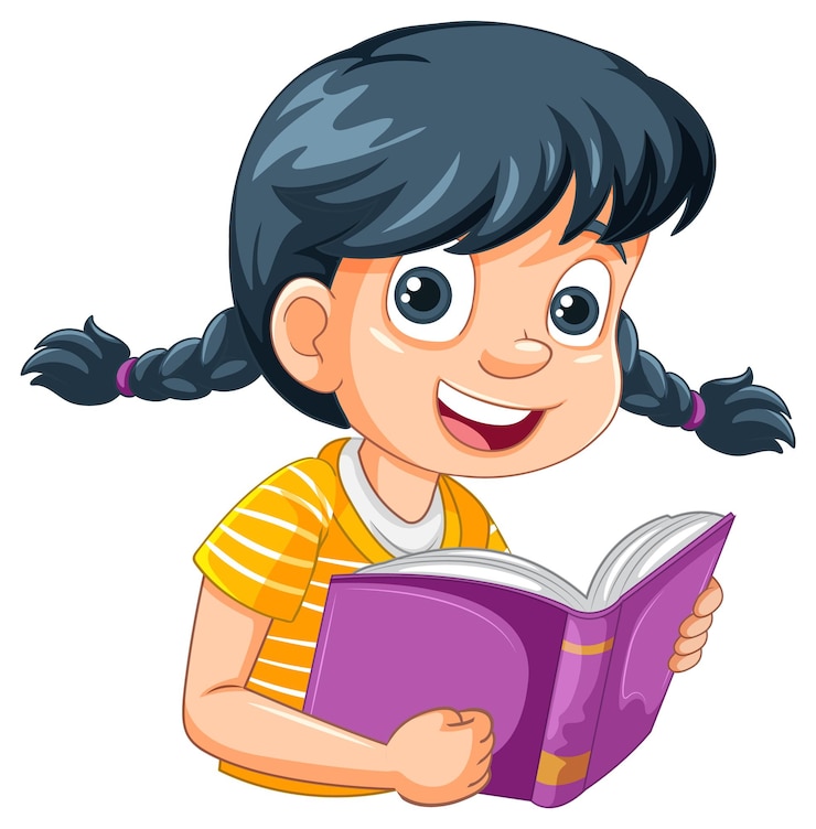Бесплатный Вектор девушка читает книгу