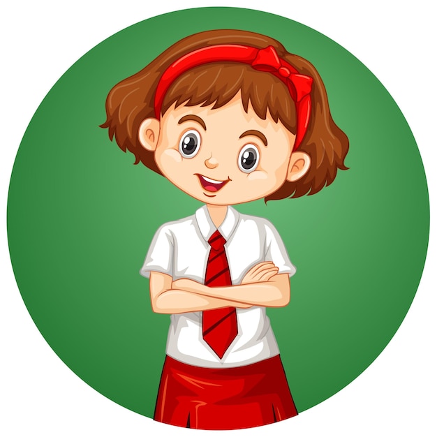 Girl on round background