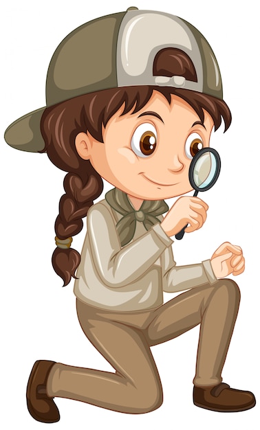 Free vector girl in safari uniform