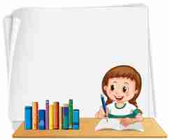 Free vector girl school blank frame