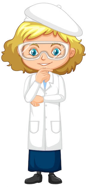 Free vector girl in science gown standing