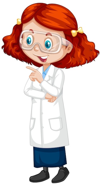 Free vector girl in science gown on white background