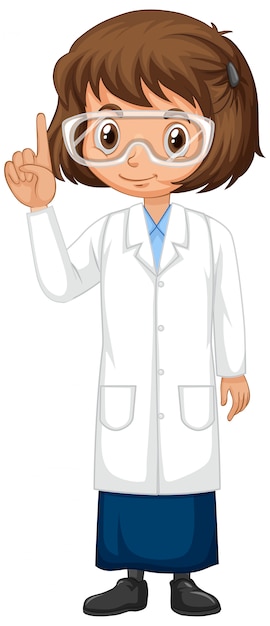 Free vector girl in science gown