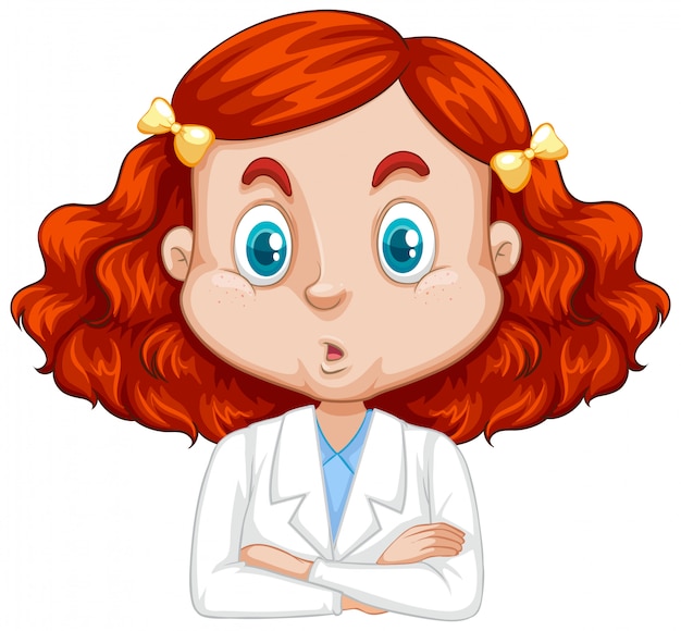 Free vector girl in science gown