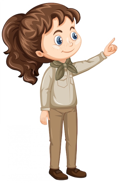 Free vector girl in scout uniform