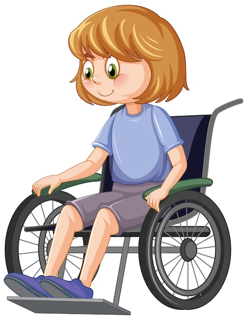 휠체어에 앉아있는 소녀