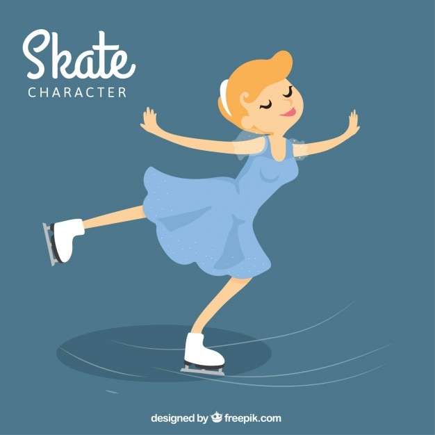 Girl skating in the ice