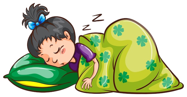 Free vector a girl sleeping soundly