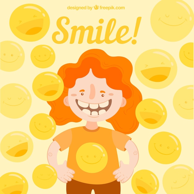 Free vector girl smiling background