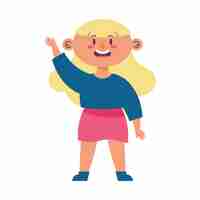 Free vector girl speaking with blonde hair