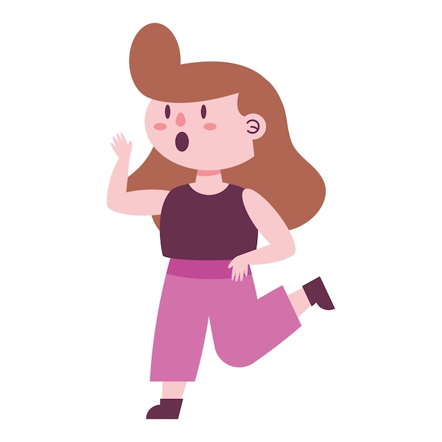 Free vector girl speaking with brown hair