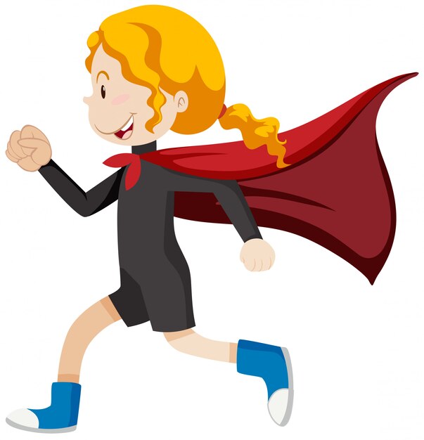 Girl super hero running