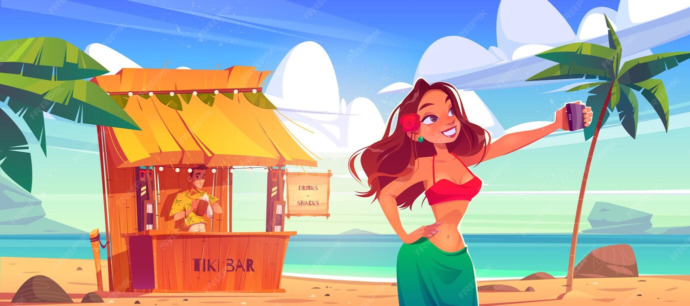 April was having fun at beach