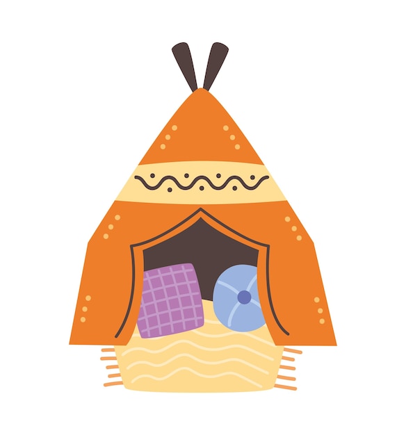 Free vector girl tent colorful