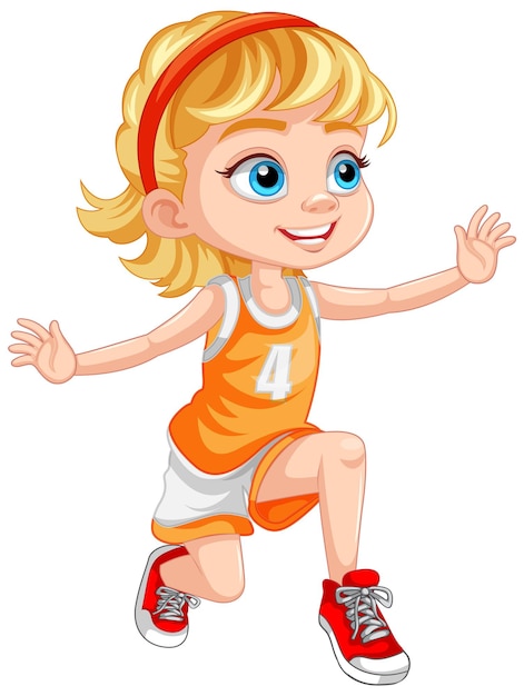 Free vector girl wearing basketball outfit