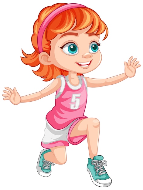 Free vector girl wearing basketball outfit