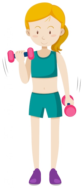 Free vector a girl weight training exercise