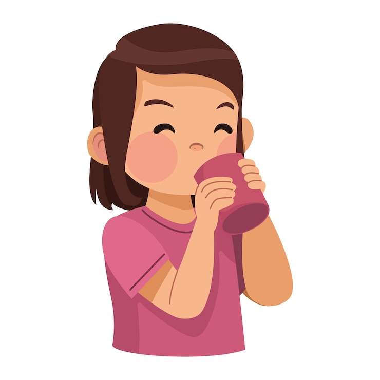Free Vector girl with cup isolated illustration