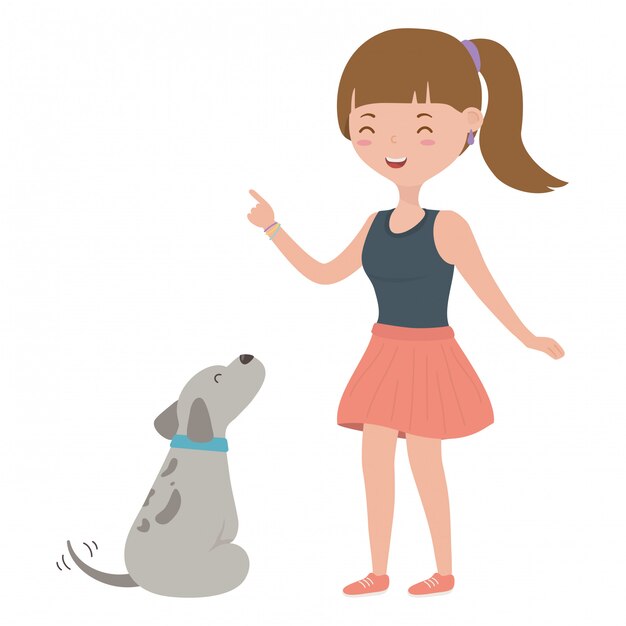 Мультфильм девочка с собакой