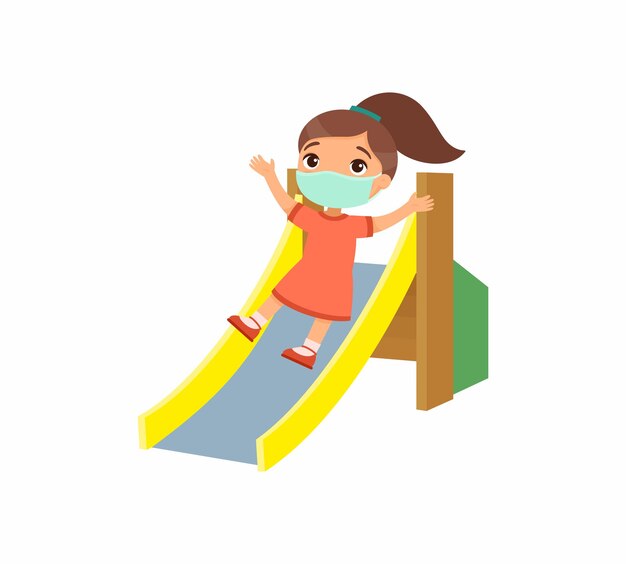 フェイスマスクイラストデザインを使用してかわいいグループの子供 無料のベクター フェイスマスクイラストデザインを使用してかわいいグループの子供 無料のベクター