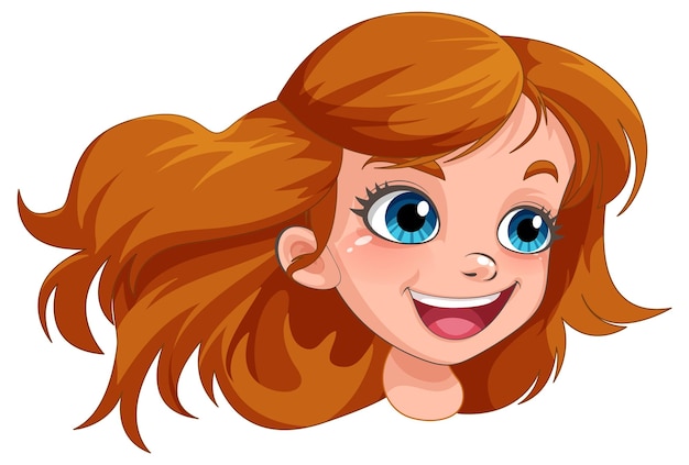 Free vector a girl with orange hair and blue eyes