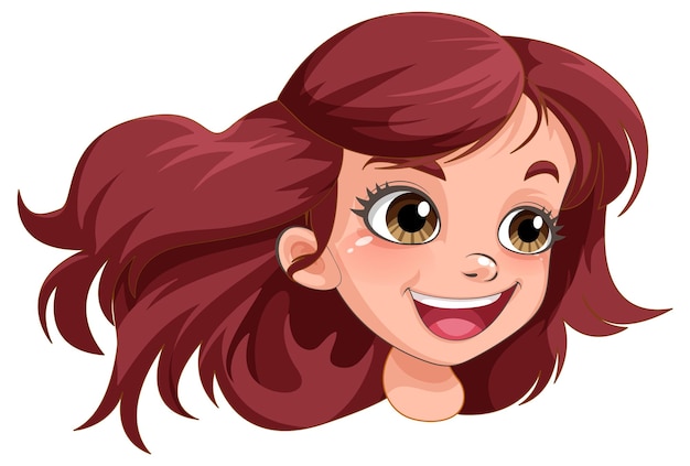 Free vector a girl with red hair and brown eyes