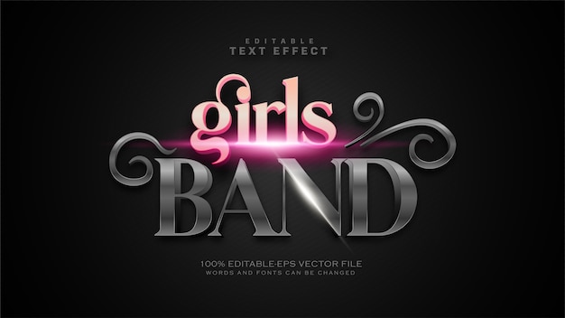 Free vector girls band text effect