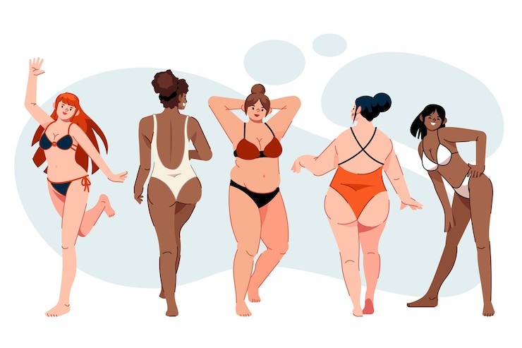 Free Vector girls in bikini set illustration