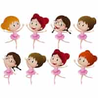 Free vector girls dancing collection