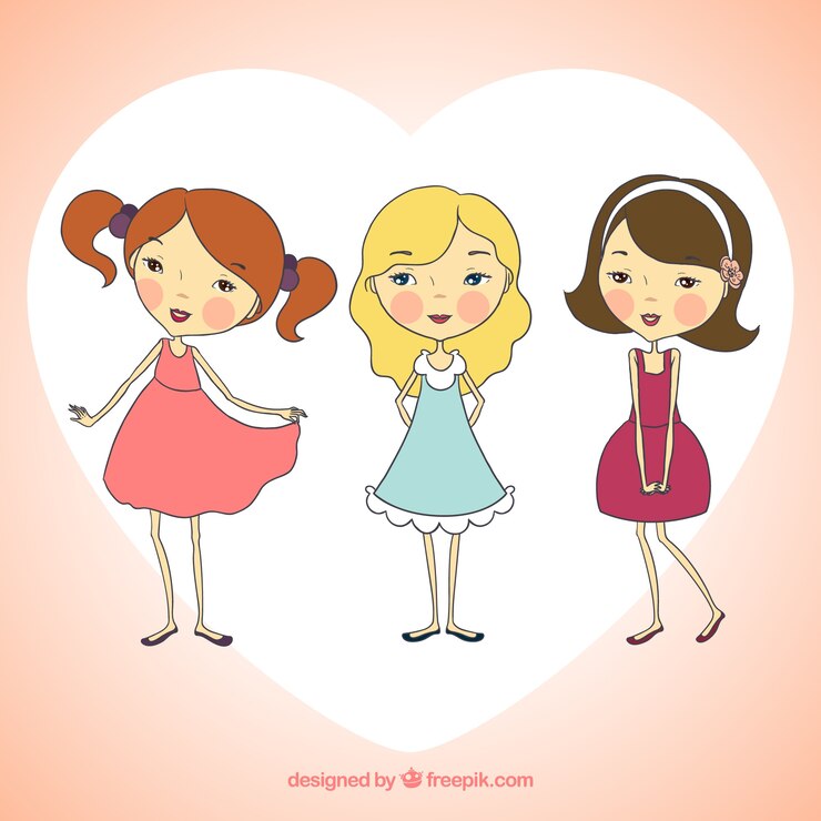Free Vector girls friendship