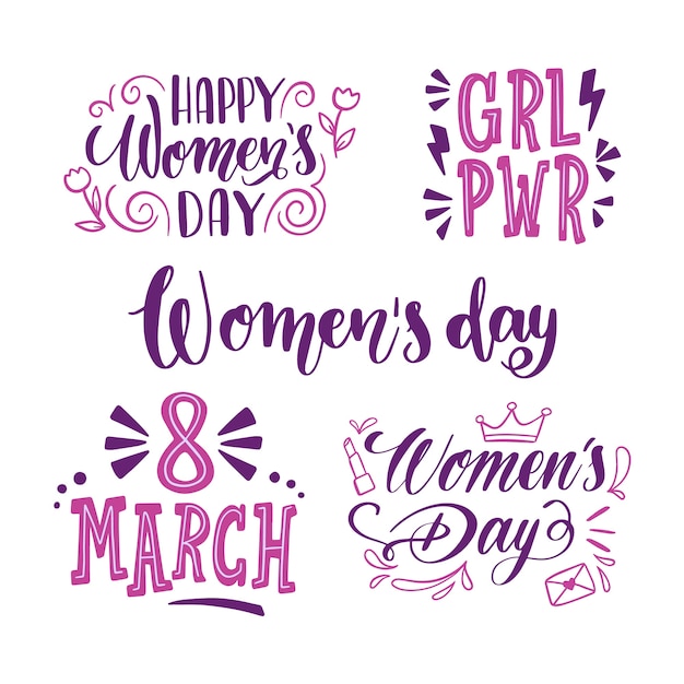Girls PowerレタリングラベルWomen's Day Collection