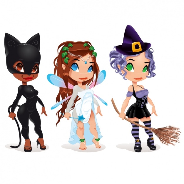 Girls with costumes design