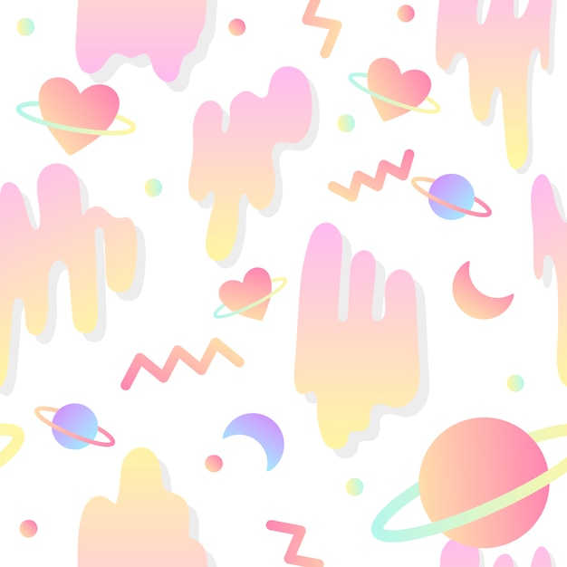 Girly love in space seamless background vector